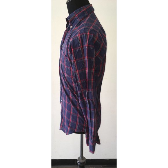 Mens Size Small Chaps Ralph Lauren Button Up Red/Blue Flannel Shirt - Picture 4 of 6